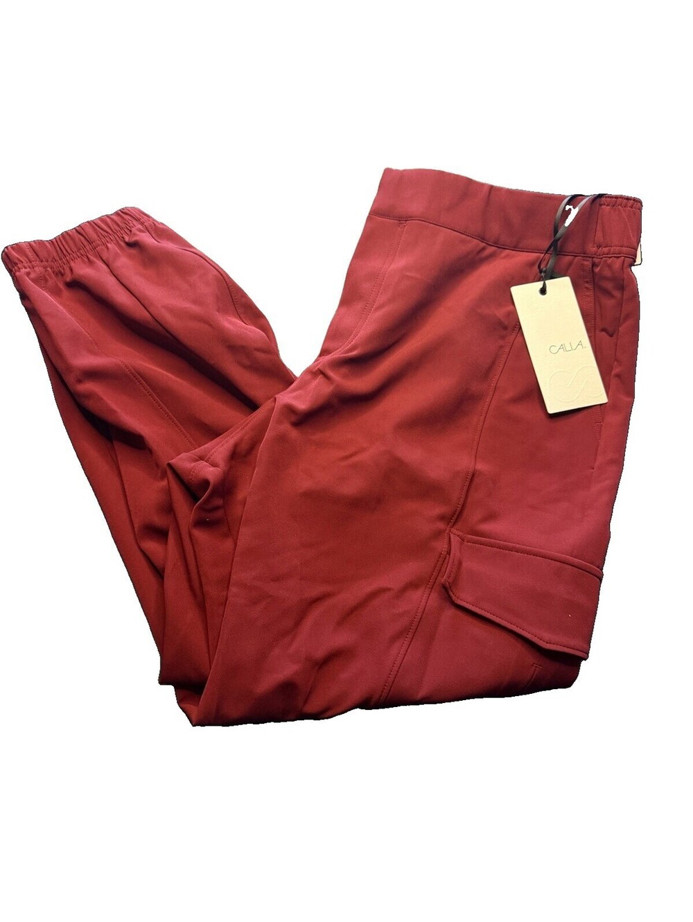 Calia Women's Deep Merlot Medium High Rise Cargo Joggers Size XLL